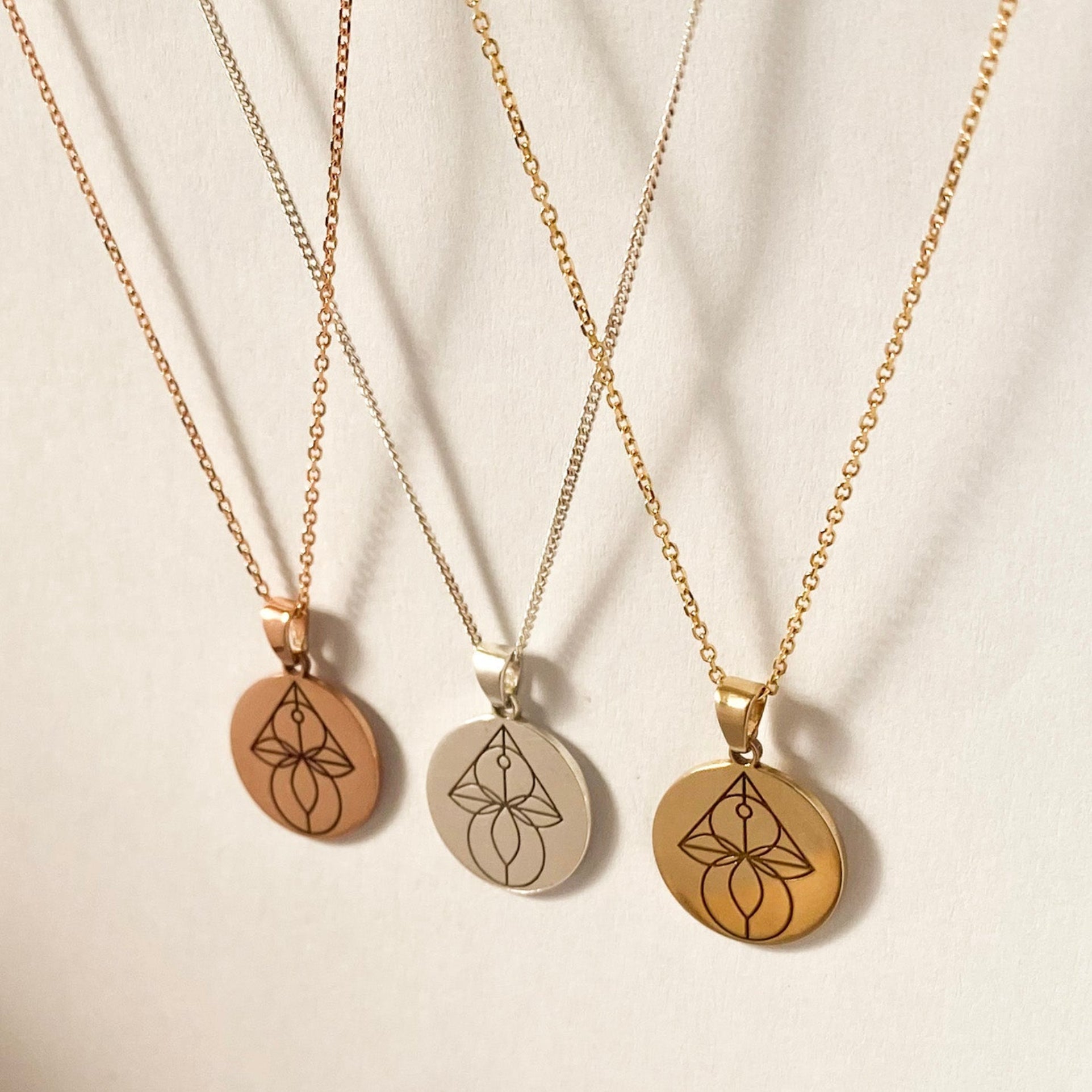 Meaningful sterling silver, gold and rose gold infertility, miscarriage and loss necklace gifts